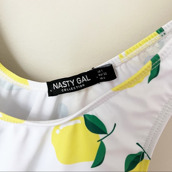 Nasty Gal Don't Be Bitter Lemon Plunge High Leg One Piece Swimsuit XS 0 NWT - Picture 5 of 14